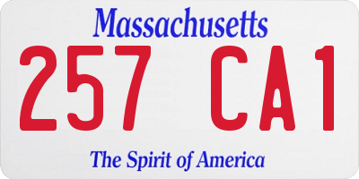 MA license plate 257CA1