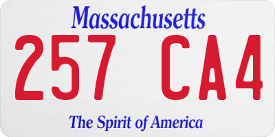MA license plate 257CA4