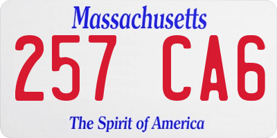 MA license plate 257CA6