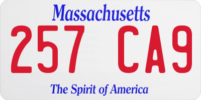MA license plate 257CA9