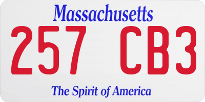 MA license plate 257CB3