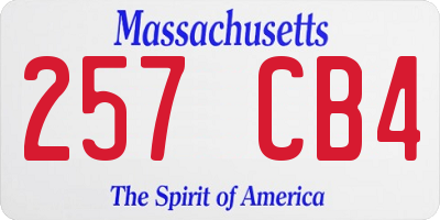 MA license plate 257CB4