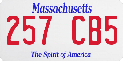 MA license plate 257CB5