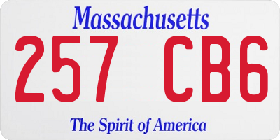 MA license plate 257CB6