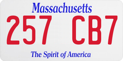 MA license plate 257CB7