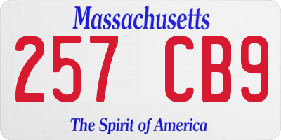 MA license plate 257CB9