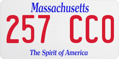 MA license plate 257CC0