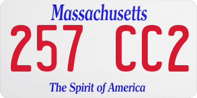 MA license plate 257CC2