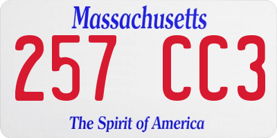 MA license plate 257CC3