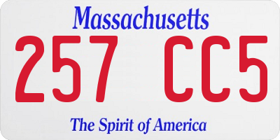 MA license plate 257CC5