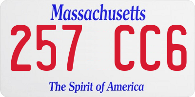 MA license plate 257CC6