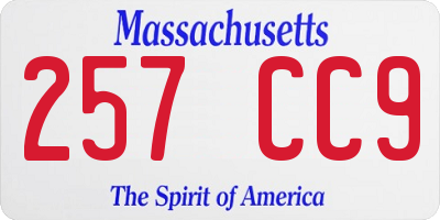 MA license plate 257CC9
