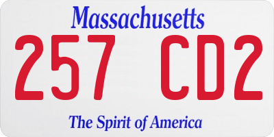 MA license plate 257CD2
