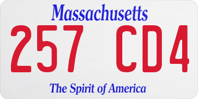MA license plate 257CD4