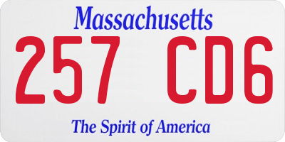 MA license plate 257CD6