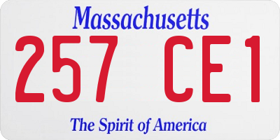 MA license plate 257CE1
