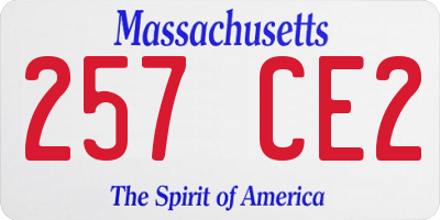 MA license plate 257CE2
