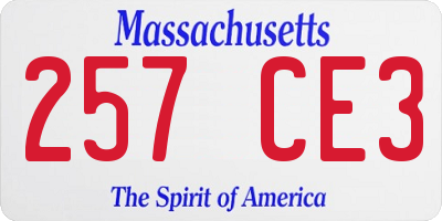 MA license plate 257CE3