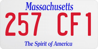 MA license plate 257CF1