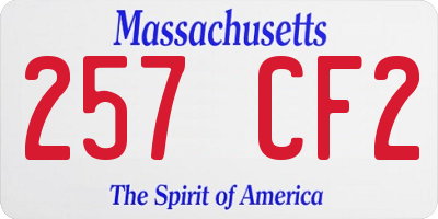 MA license plate 257CF2