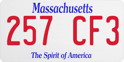 MA license plate 257CF3