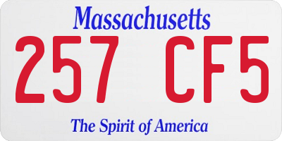 MA license plate 257CF5