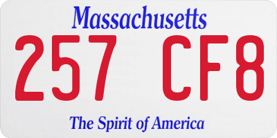 MA license plate 257CF8