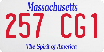MA license plate 257CG1
