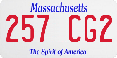 MA license plate 257CG2