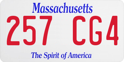 MA license plate 257CG4