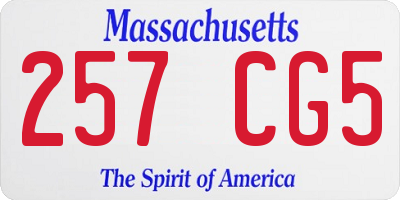 MA license plate 257CG5