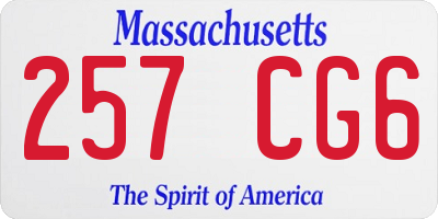 MA license plate 257CG6