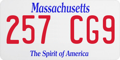 MA license plate 257CG9