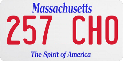 MA license plate 257CH0