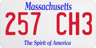 MA license plate 257CH3