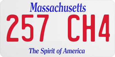 MA license plate 257CH4
