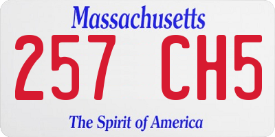 MA license plate 257CH5