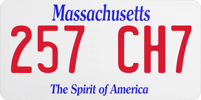 MA license plate 257CH7