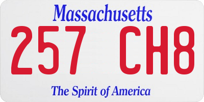 MA license plate 257CH8