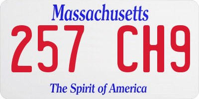 MA license plate 257CH9