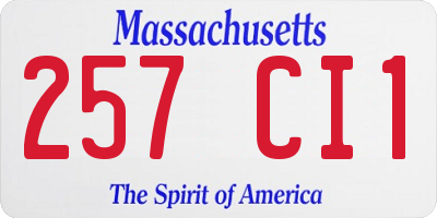 MA license plate 257CI1