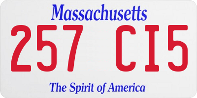MA license plate 257CI5