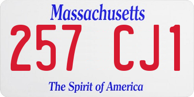 MA license plate 257CJ1