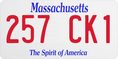 MA license plate 257CK1