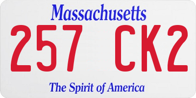 MA license plate 257CK2