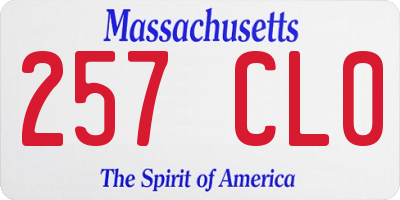 MA license plate 257CL0