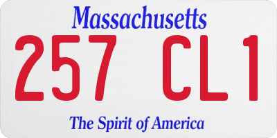 MA license plate 257CL1