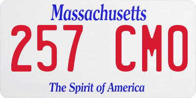 MA license plate 257CM0