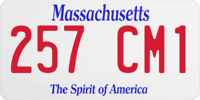 MA license plate 257CM1