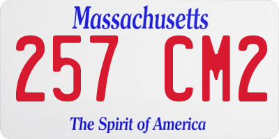 MA license plate 257CM2